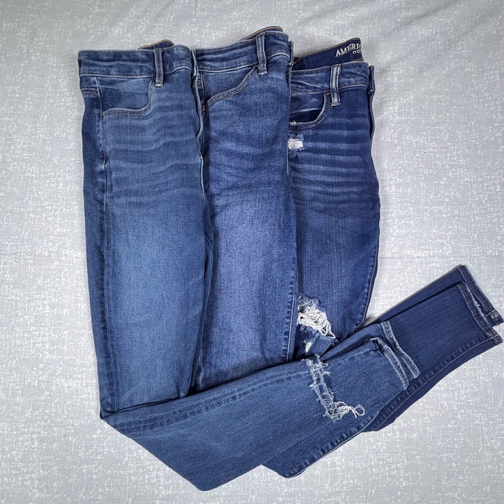 American Eagle Lot of 3 Hi-Rise / Super‎ Hi-Rise Jegging Denim Jeans Size 8